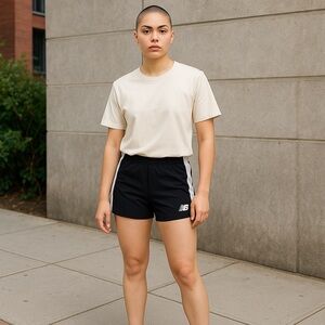 New‎ Balance Black Shorts with White Stripes